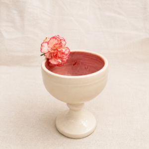 Porcelain goblet in pink and white