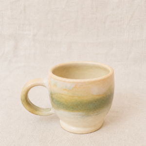 porcelain mug in green and white gradient