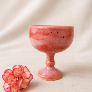 Porcelain goblet in white and pink